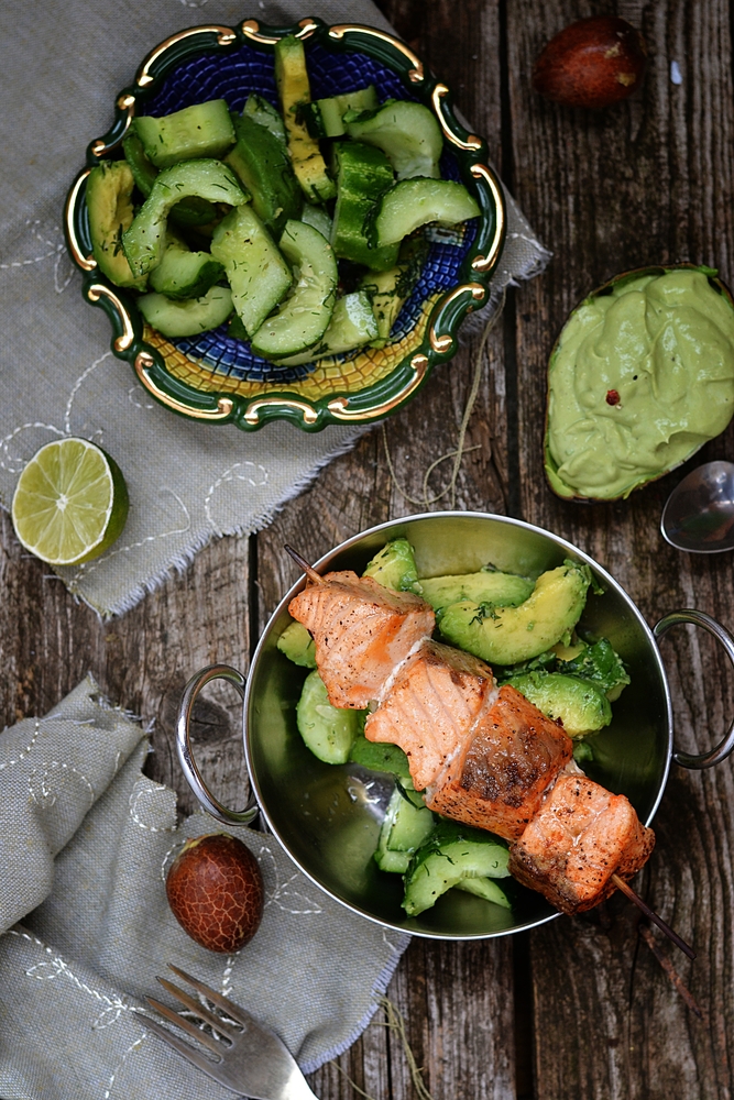 salmon and cucumber