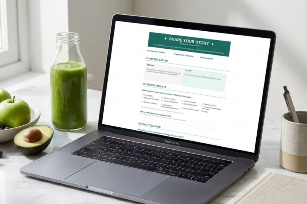 Health Coach Starter Kit Testimonial Form