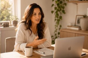 Health coach having a great discovery call conversation